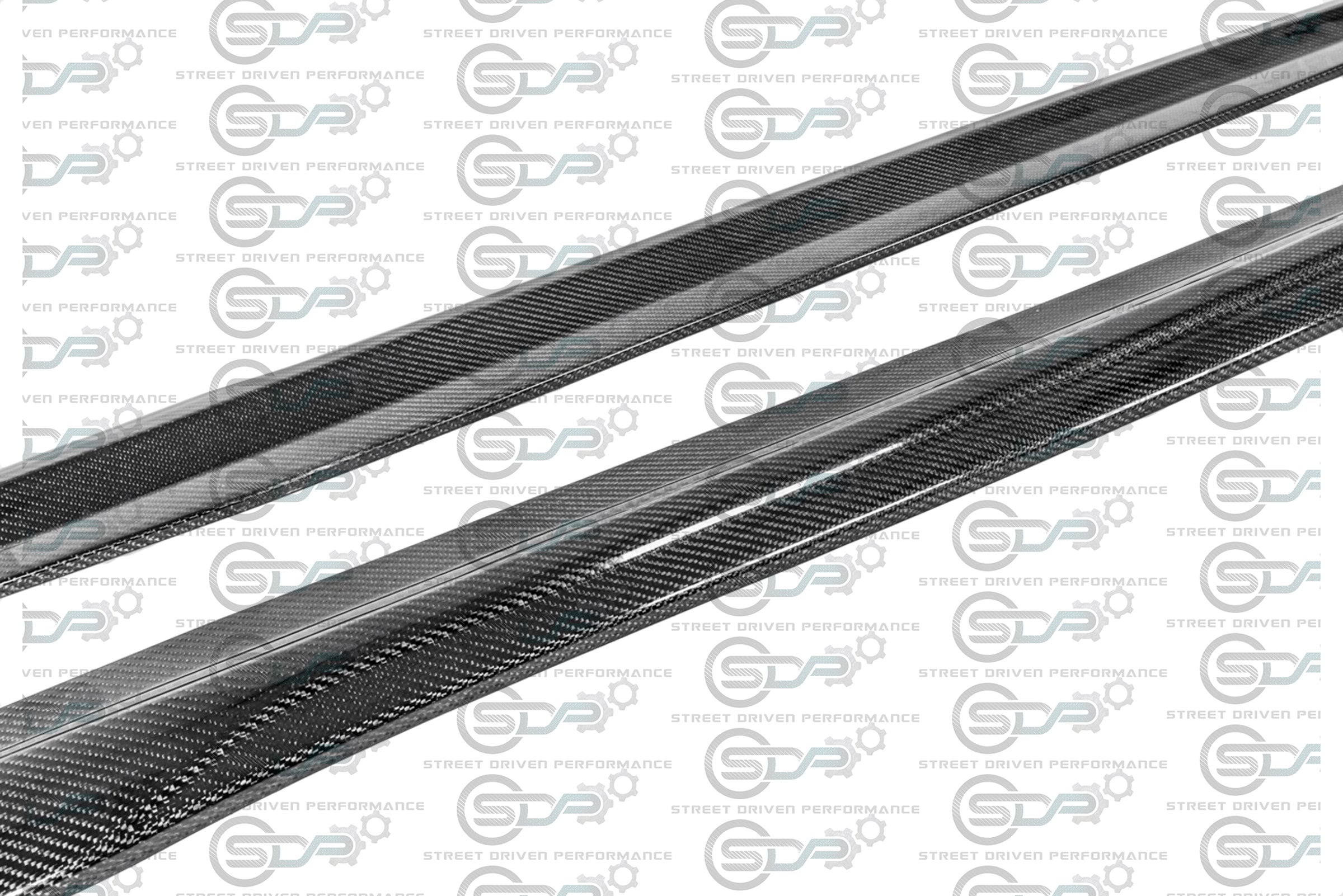 2016-2019 CADILLAC ATS-V CARBON FIBER FRONT SPLITTER & SIDE SKIRTS ROCKER PANELS GROUND EFFECTS